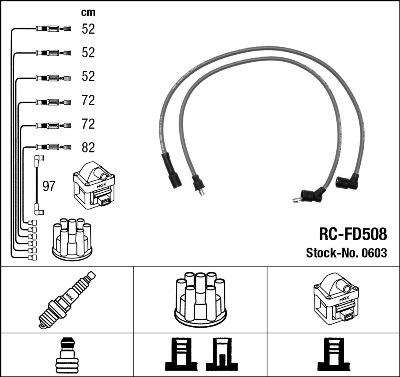 NGK 0603 - Комплект проводів запалювання autozip.com.ua