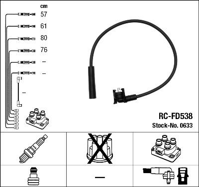 NGK 0633 - Комплект проводів запалювання autozip.com.ua