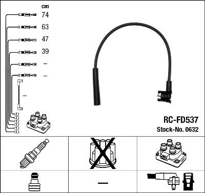 NGK 0632 - Комплект проводів запалювання autozip.com.ua