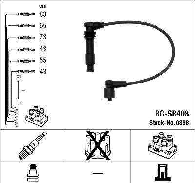 NGK 0898 - Комплект проводів запалювання autozip.com.ua
