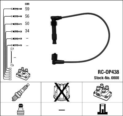 NGK 0808 - Комплект проводів запалювання autozip.com.ua