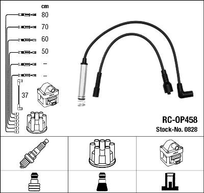 NGK 0828 - Комплект проводів запалювання autozip.com.ua