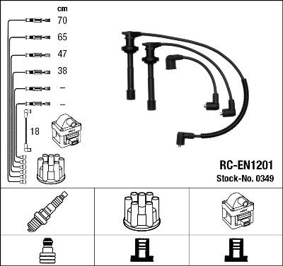 NGK 0349 - Комплект проводів запалювання autozip.com.ua