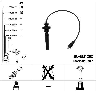 NGK 0347 - Комплект проводів запалювання autozip.com.ua