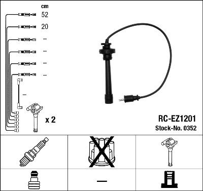 NGK 0352 - Комплект проводів запалювання autozip.com.ua