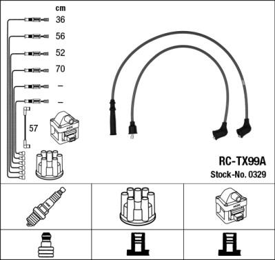 NGK 0329 - Комплект проводів запалювання autozip.com.ua