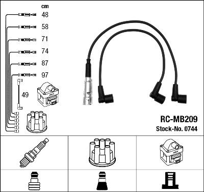 NGK 0744 - Комплект проводів запалювання autozip.com.ua