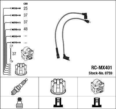 NGK 0759 - Комплект проводів запалювання autozip.com.ua