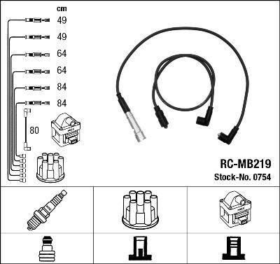 NGK 0754 - Комплект проводів запалювання autozip.com.ua