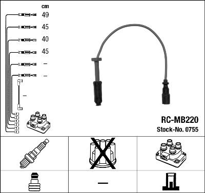 NGK 0755 - Комплект проводів запалювання autozip.com.ua