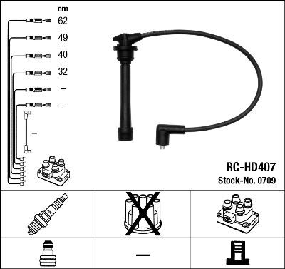 NGK 0709 - Комплект проводів запалювання autozip.com.ua