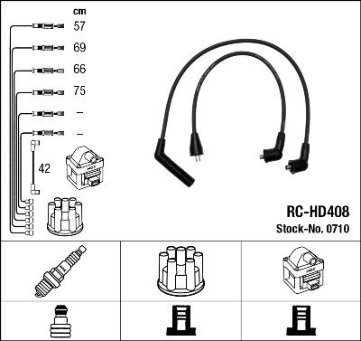 NGK 0710 - Комплект проводів запалювання autozip.com.ua