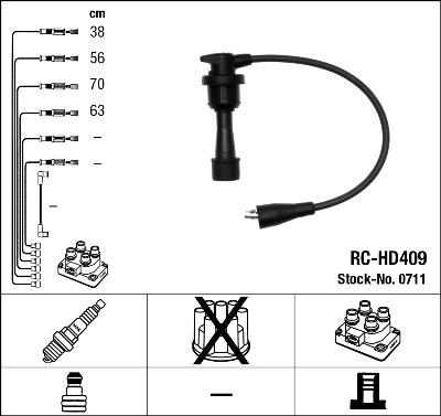 NGK 0711 - Комплект проводів запалювання autozip.com.ua