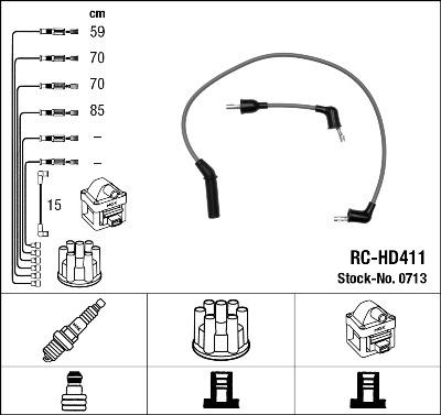 NGK 0713 - Комплект проводів запалювання autozip.com.ua