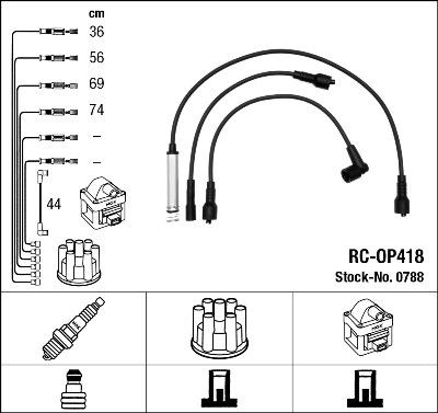 NGK 0788 - Комплект проводів запалювання autozip.com.ua