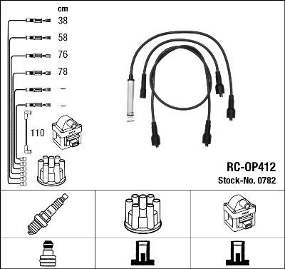 NGK 0782 - Комплект проводів запалювання autozip.com.ua