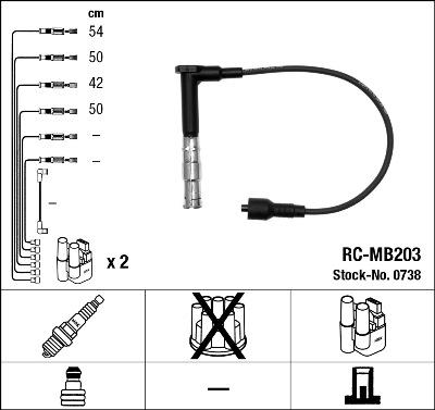 NGK 0738 - Комплект проводів запалювання autozip.com.ua