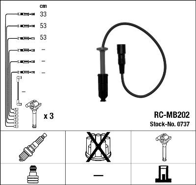 NGK 0737 - Комплект проводів запалювання autozip.com.ua