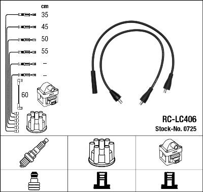 NGK 0725 - Комплект проводів запалювання autozip.com.ua