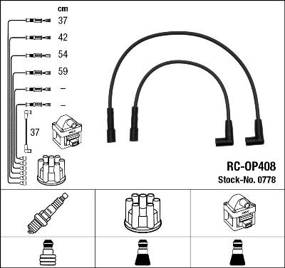 NGK 0778 - Комплект проводів запалювання autozip.com.ua