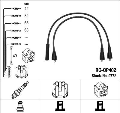 NGK 0772 - Комплект проводів запалювання autozip.com.ua