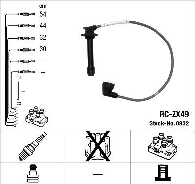 NGK 8932 - Комплект проводів запалювання autozip.com.ua