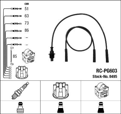 NGK 8495 - Комплект проводів запалювання autozip.com.ua