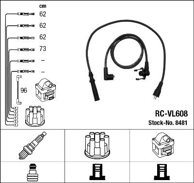NGK 8481 - Комплект проводів запалювання autozip.com.ua