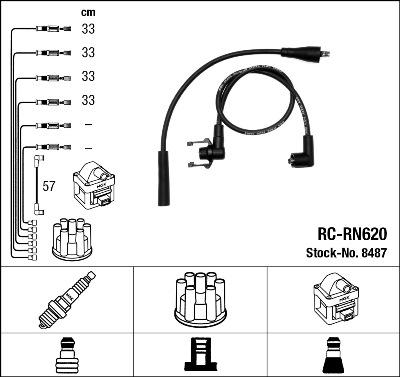 NGK 8487 - Комплект проводів запалювання autozip.com.ua
