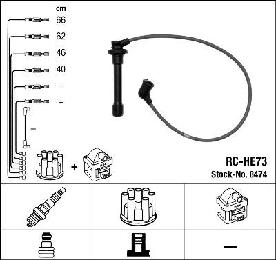 NGK 8474 - Комплект проводів запалювання autozip.com.ua