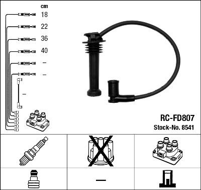 NGK 8541 - Комплект проводів запалювання autozip.com.ua