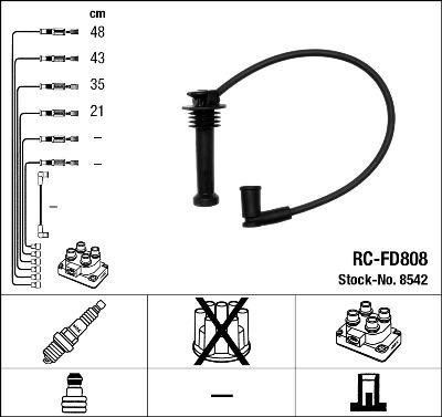 NGK 8542 - Комплект проводів запалювання autozip.com.ua