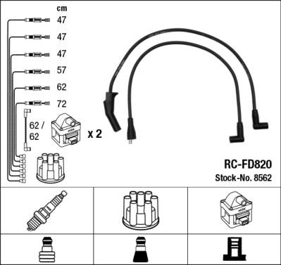 NGK 8562 - Комплект проводів запалювання autozip.com.ua