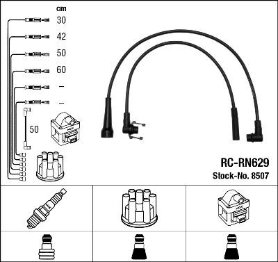 NGK 8507 - Комплект проводів запалювання autozip.com.ua