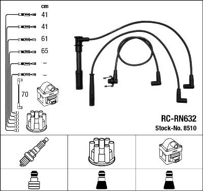 NGK 8510 - Комплект проводів запалювання autozip.com.ua