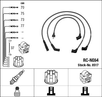 NGK 8517 - Комплект проводів запалювання autozip.com.ua