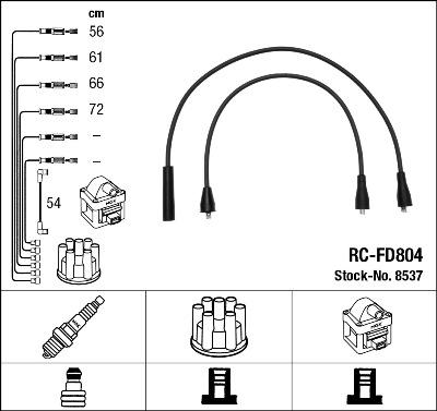NGK 8537 - Комплект проводів запалювання autozip.com.ua