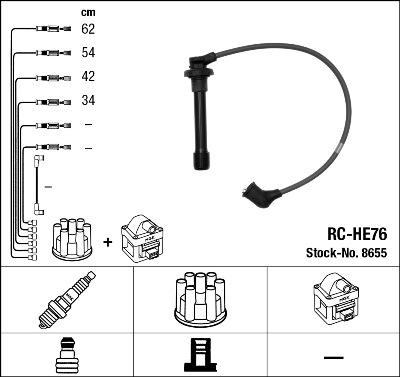 NGK 8655 - Комплект проводів запалювання autozip.com.ua