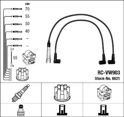 NGK 8621 - Комплект проводів запалювання autozip.com.ua