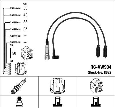 NGK 8622 - Комплект проводів запалювання autozip.com.ua