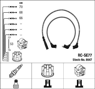 NGK 8047 - Комплект проводів запалювання autozip.com.ua
