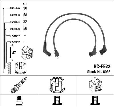 NGK 8086 - Комплект проводів запалювання autozip.com.ua