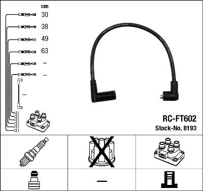 NGK 8193 - Комплект проводів запалювання autozip.com.ua