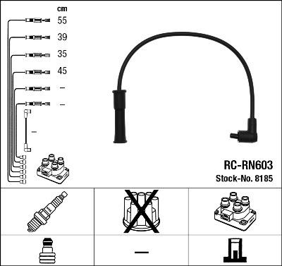 NGK 8185 - Комплект проводів запалювання autozip.com.ua