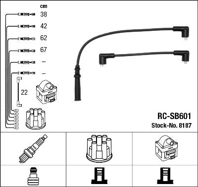 NGK 8187 - Комплект проводів запалювання autozip.com.ua