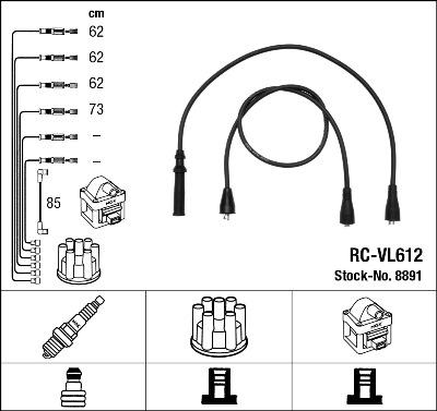 NGK 8891 - Комплект проводів запалювання autozip.com.ua