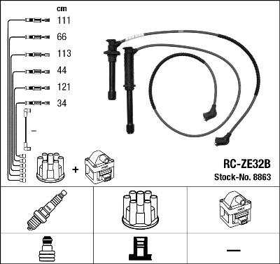 NGK 8863 - Комплект проводів запалювання autozip.com.ua