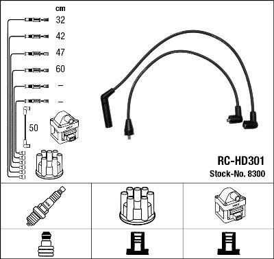 NGK 8300 - Комплект проводів запалювання autozip.com.ua