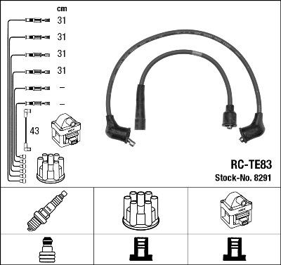 NGK 8291 - Комплект проводів запалювання autozip.com.ua