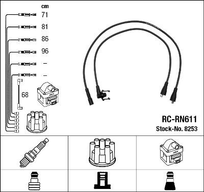 NGK 8253 - Комплект проводів запалювання autozip.com.ua